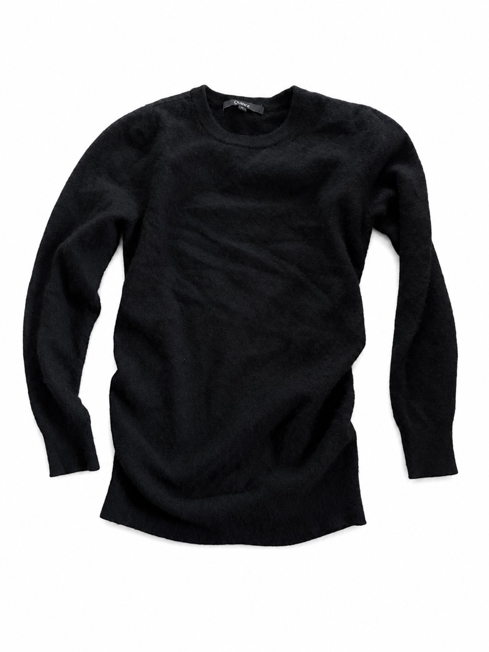 MATERNITY- Quince Black Crewneck Sweater - Classic Lightweight Knit